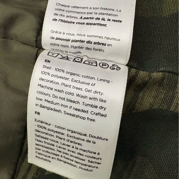 Tentree Camo Anorak Jacket 100% Organic Cotton Waist Cinch Hooded Long Rain Coat - Picture 3 of 7